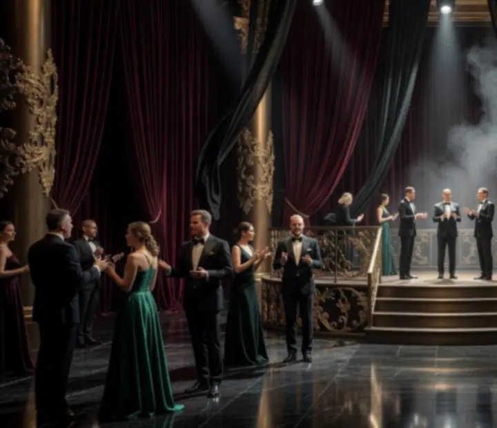 Dramatyczna scenografia wieczoru z wysmakowanym oświetleniem
